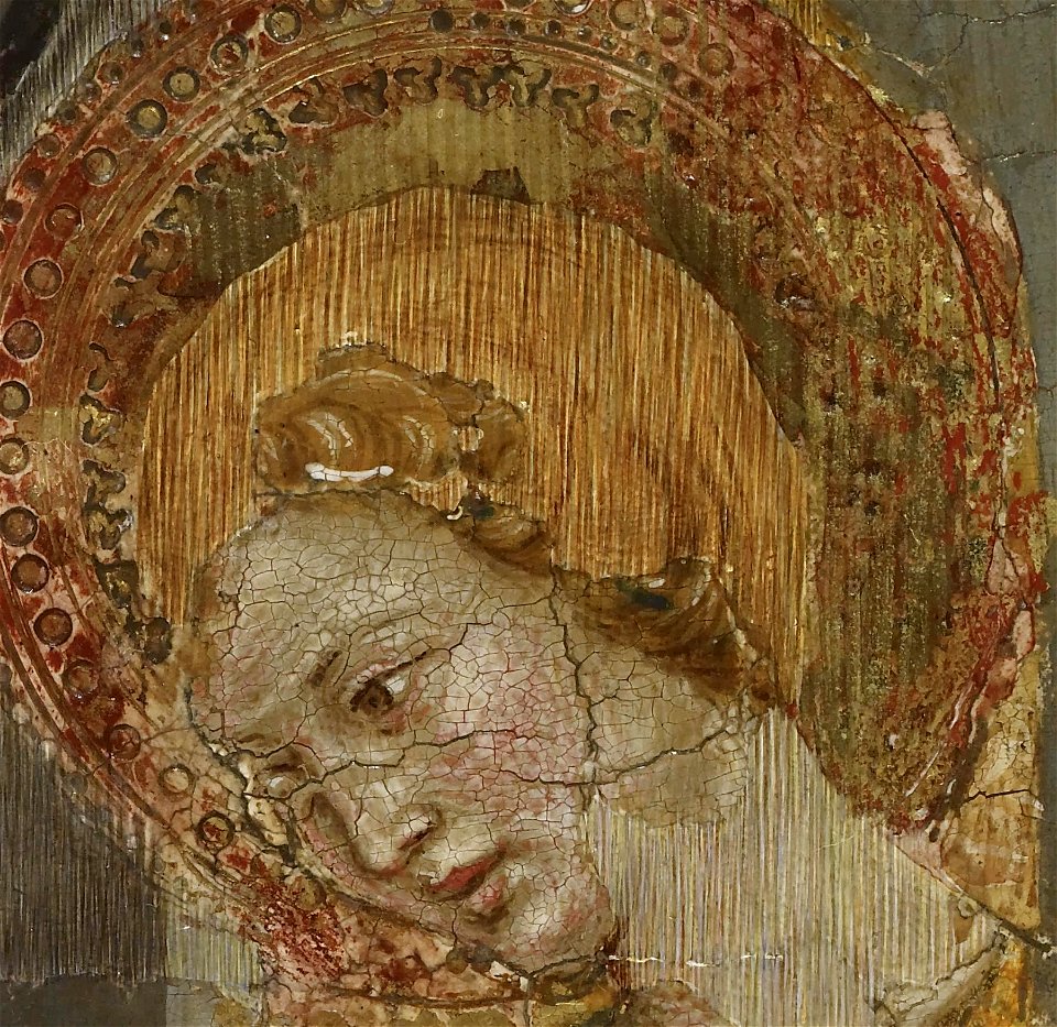 Arnau Bassa - Triptych with Madonna and Child with the Crucifixion and the Annunciation - Walters 37468 - A T Right Detail I