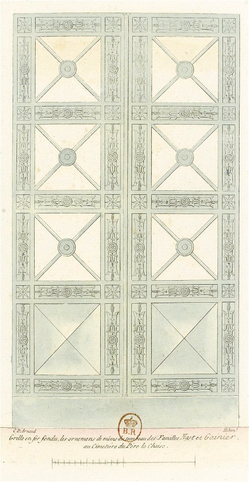 Arnaud - Cimetière du P. Lachaise - recueil de 18 portes et grilles - Planche 03