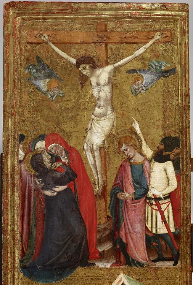 Arnau Bassa - Triptych with Madonna and Child with the Crucifixion and the Annunciation - Walters 37468 - A T Left Top
