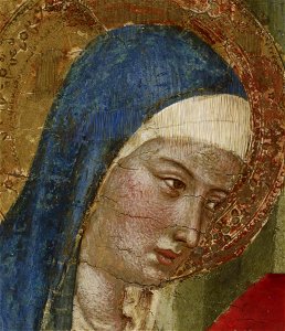 Arnau Bassa - Triptych with Madonna and Child with the Crucifixion and the Annunciation - Walters 37468 - A T Right Detail O