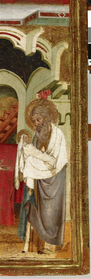 Arnau Bassa - Triptych with Madonna and Child with the Crucifixion and the Annunciation - Walters 37468 - A T Right Detail D