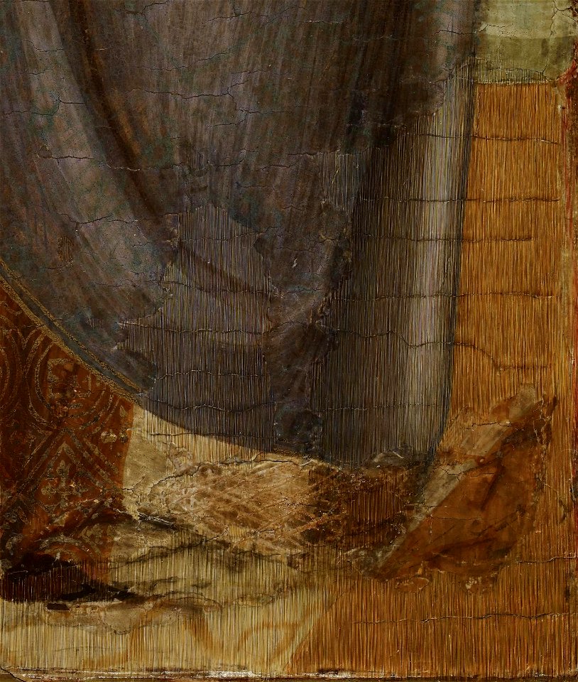 Arnau Bassa - Triptych with Madonna and Child with the Crucifixion and the Annunciation - Walters 37468 - A T Right Detail U