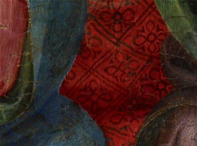 Arnau Bassa - Triptych with Madonna and Child with the Crucifixion and the Annunciation - Walters 37468 - A T Right Detail J