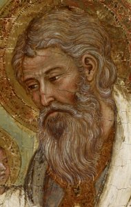 Arnau Bassa - Triptych with Madonna and Child with the Crucifixion and the Annunciation - Walters 37468 - A T Right Detail P