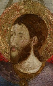 Arnau Bassa - Triptych with Madonna and Child with the Crucifixion and the Annunciation - Walters 37468 - A T Right Detail H