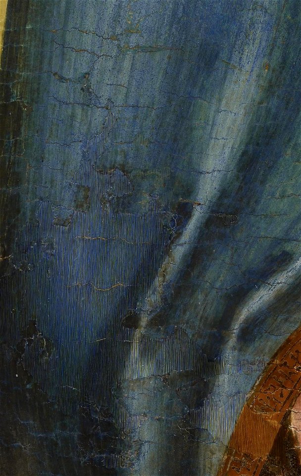 Arnau Bassa - Triptych with Madonna and Child with the Crucifixion and the Annunciation - Walters 37468 - A T Detail Q