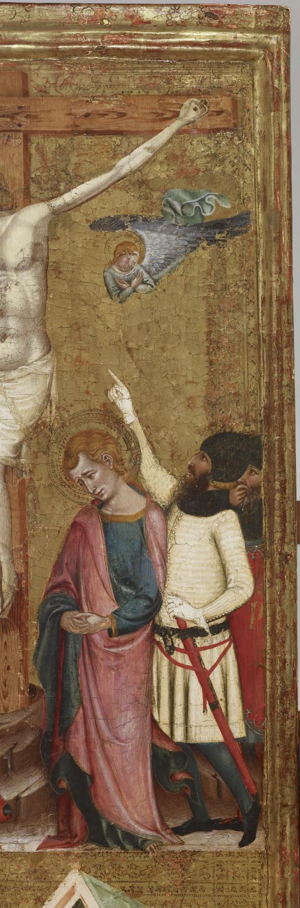 Arnau Bassa - Triptych with Madonna and Child with the Crucifixion and the Annunciation - Walters 37468 - A T Left Detail B
