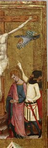 Arnau Bassa - Triptych with Madonna and Child with the Crucifixion and the Annunciation - Walters 37468 - A T Left Detail B