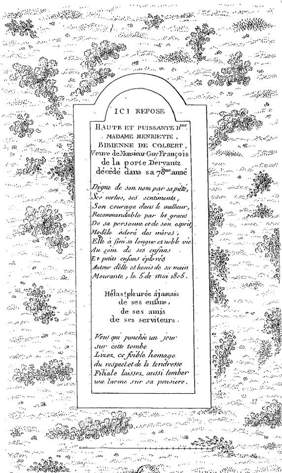 Arnaud - Recueil de tombeaux des quatre cimetières - Bibienne