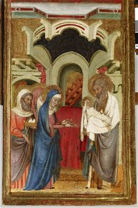 Arnau Bassa - Triptych with Madonna and Child with the Crucifixion and the Annunciation - Walters 37468 - A T Right Bottom