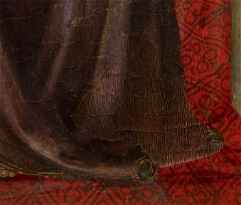 Arnau Bassa - Triptych with Madonna and Child with the Crucifixion and the Annunciation - Walters 37468 - A T Right Detail L