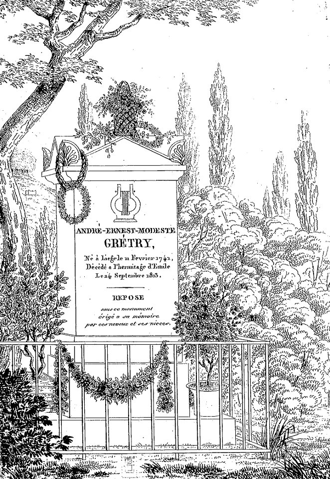 Arnaud - Recueil de tombeaux des quatre cimetières - Grétry