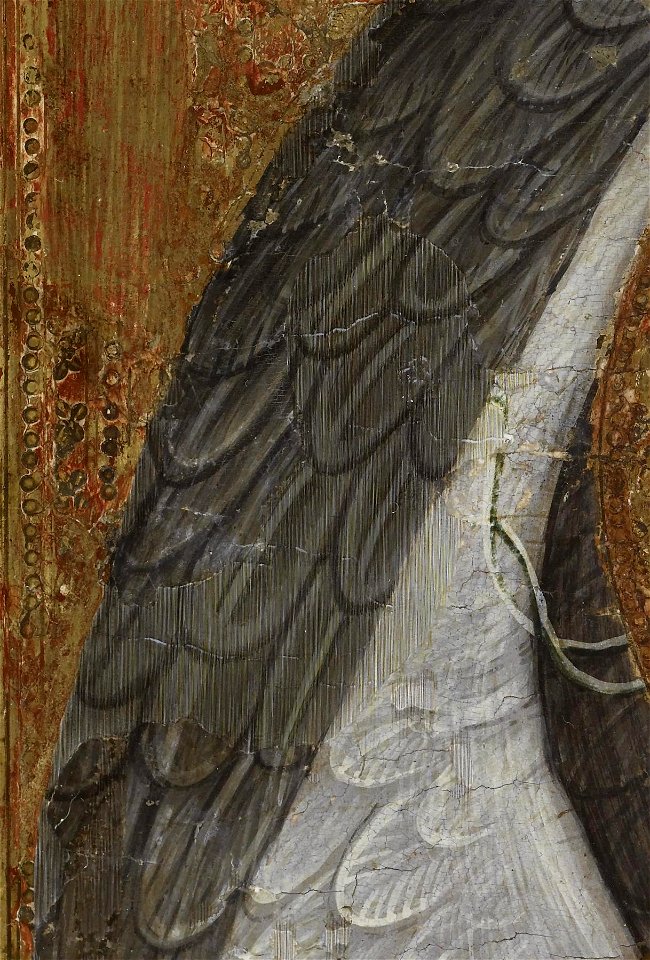 Arnau Bassa - Triptych with Madonna and Child with the Crucifixion and the Annunciation - Walters 37468 - A T Detail R