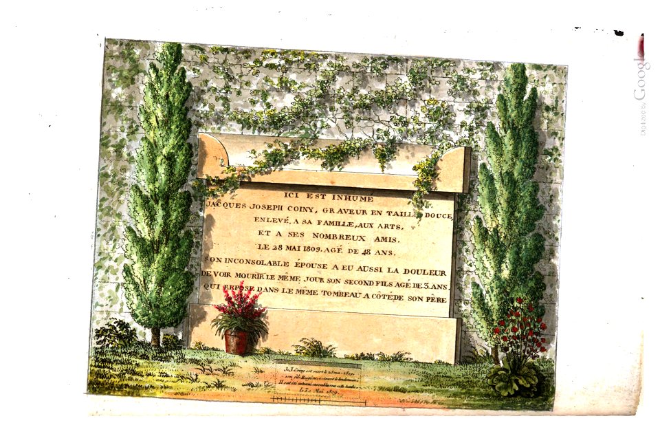 Arnaud - Recueil de tombeaux des quatre cimetières de Paris - Coiny (colored)
