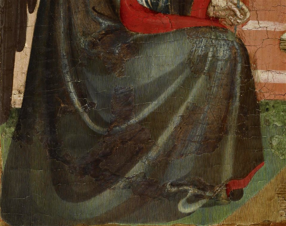 Arnau Bassa - Triptych with Madonna and Child with the Crucifixion and the Annunciation - Walters 37468 - A T Left Detail O
