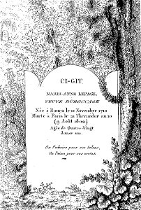 Arnaud - Recueil de tombeaux des quatre cimetières - Duboccage