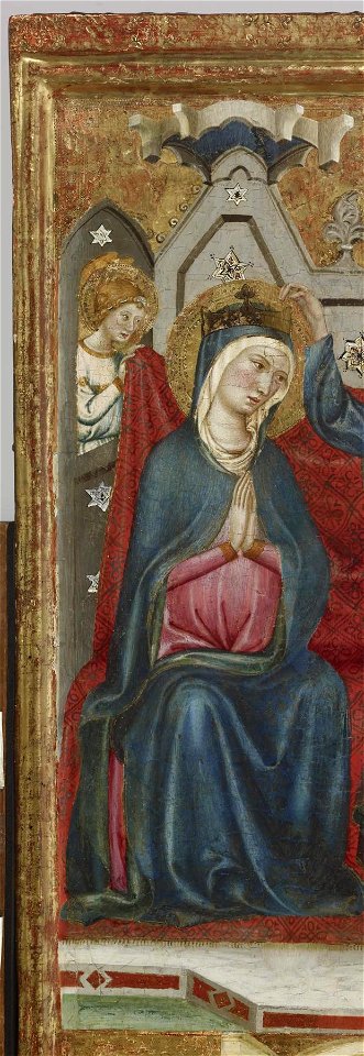 Arnau Bassa - Triptych with Madonna and Child with the Crucifixion and the Annunciation - Walters 37468 - A T Right Detail A