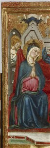 Arnau Bassa - Triptych with Madonna and Child with the Crucifixion and the Annunciation - Walters 37468 - A T Right Detail A