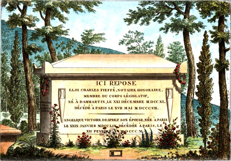 Arnaud - Recueil de tombeaux des quatre cimetières de Paris - Fieffé (colored)