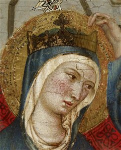 Arnau Bassa - Triptych with Madonna and Child with the Crucifixion and the Annunciation - Walters 37468 - A T Right Detail G
