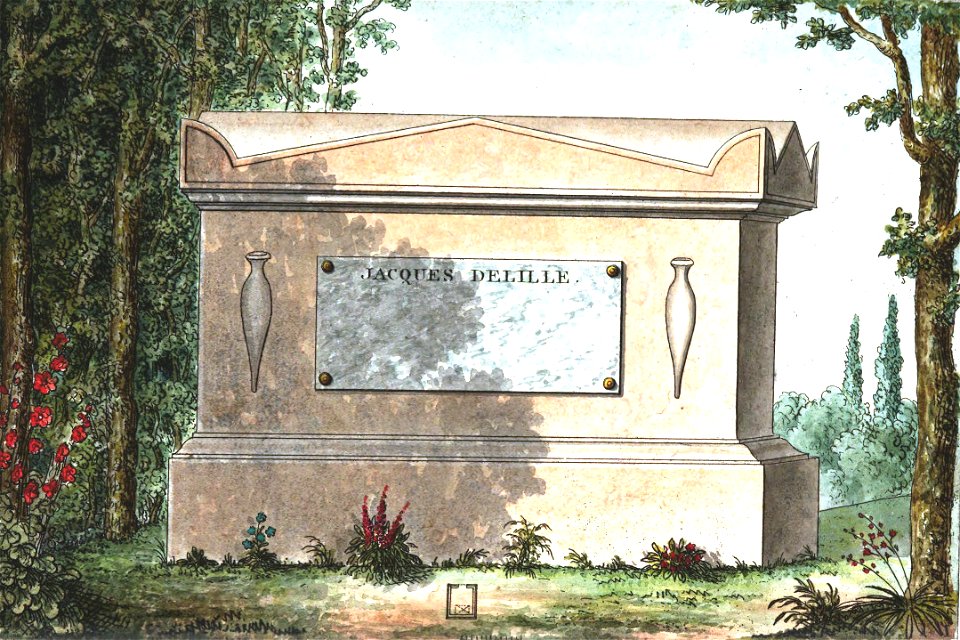 Arnaud - Recueil de tombeaux des quatre cimetières de Paris - Delille (colored)