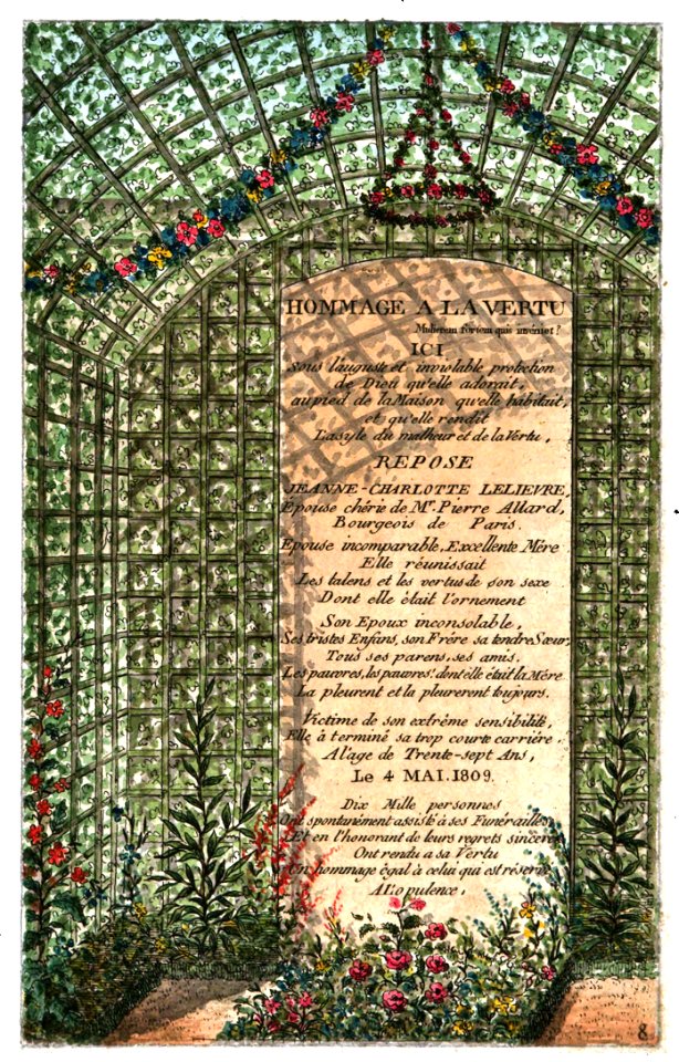 Arnaud - Recueil de tombeaux des quatre cimetières de Paris - Lelievre (colored)