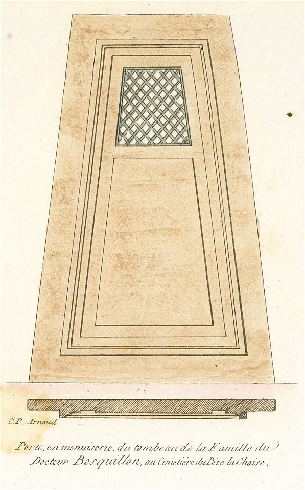 Arnaud - Cimetière du P. Lachaise - recueil de 18 portes et grilles - Planche 17 - Bosquillon