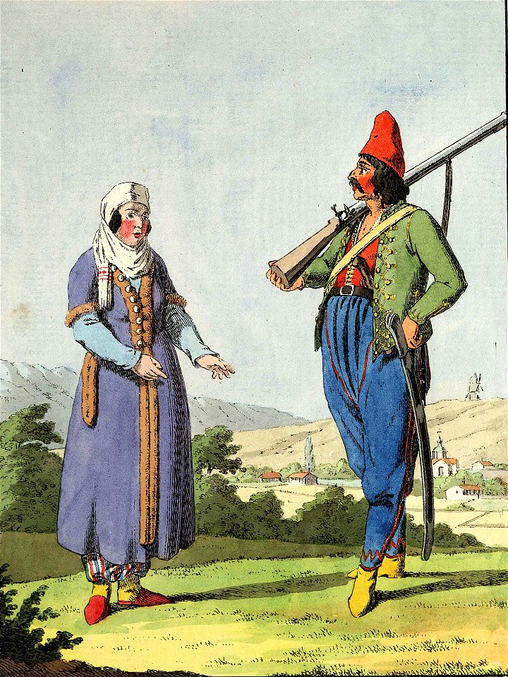 Arnaut of the Albanian battalion with his wife