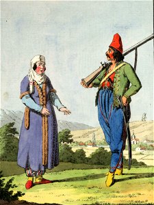 Arnaut of the Albanian battalion with his wife