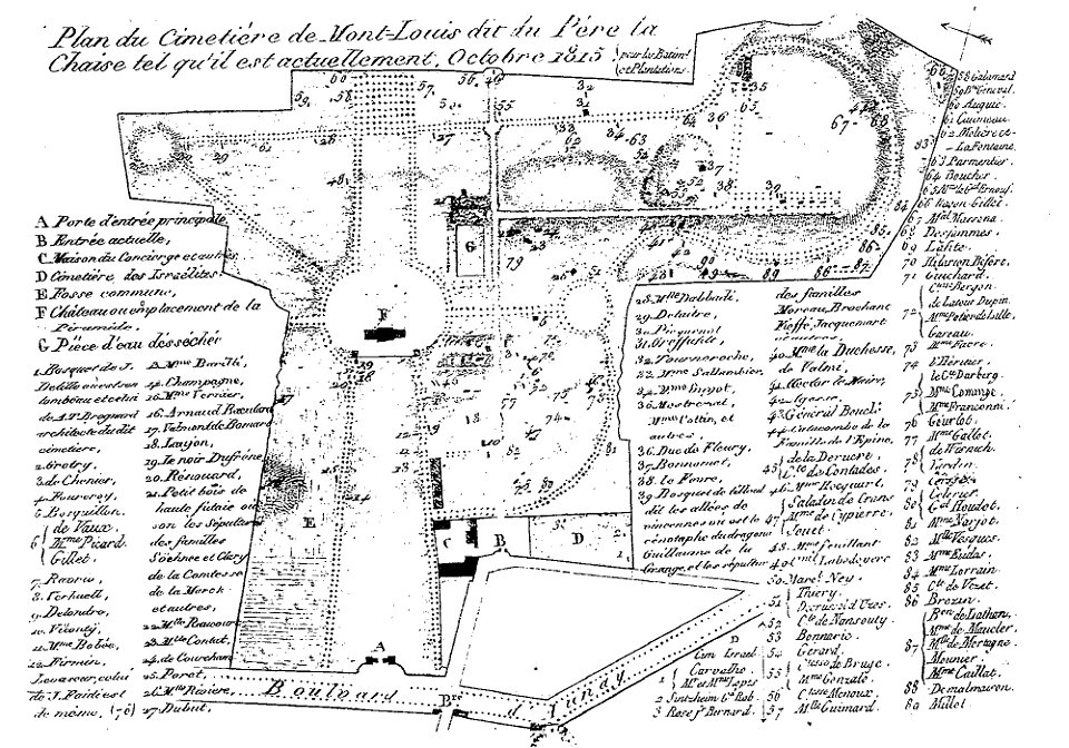 Arnaud - Recueil de tombeaux des quatre cimetières de Paris - Plan ...