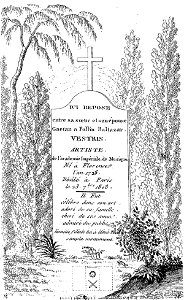 Arnaud - Recueil de tombeaux des quatre cimetières de Paris - Vestris