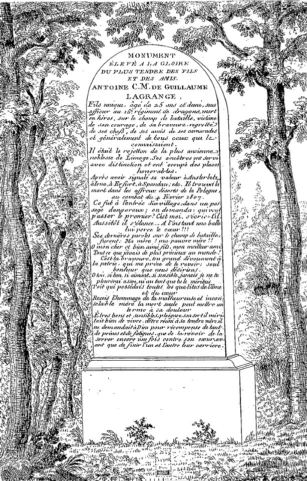 Arnaud - Recueil de tombeaux des quatre cimetières - Lagrange