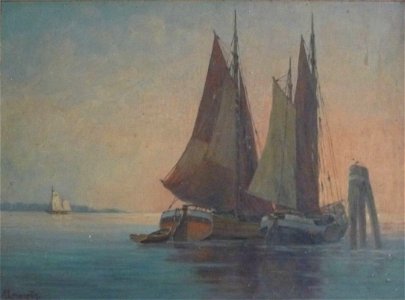 Arnold Lyongrün, Abend am Strom, 1920 (50 x 30 cm)