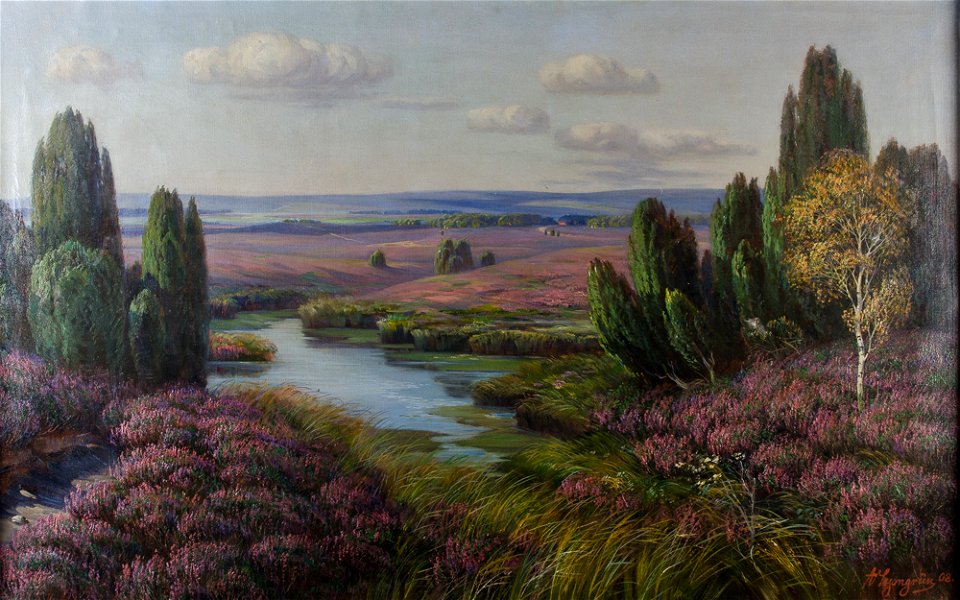 Arnold Lyongrün, Heidelandschaft, 1908 (71 x 111cm)