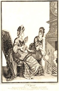 Arnoult Nicolas L'Hyver - Deux femmes assises devant la cheminée btv1b8407196g