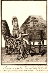Arnoult NicolasFemme de qualité jouant du clavecin btv1b8406670n