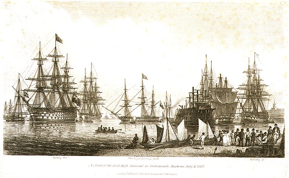 Arrival of the Lord High Admiral in Portsmouth Harbour, July 31st 1827 RMG PU5981