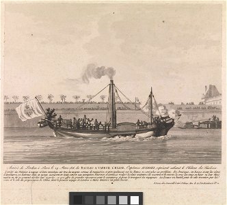 Arrivee de Londres a Paris le 29 Mars 1816 du Bateau a Vapeur l' Elise RMG PY0155