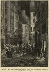 Arrivée du duc d'Orléans au Palais-Royal, dans la soirée du 29 juillet 1830
