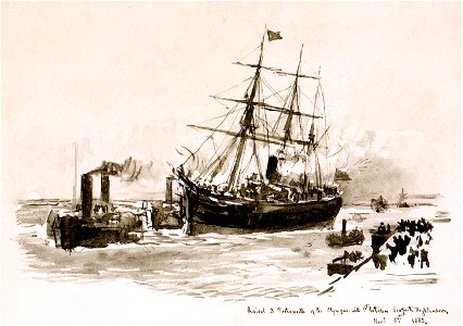 Arrival at Portsmouth of the Olympus with 1st battalion Seaforth Highlanders. Novr. 1st 1882 RMG PV0830