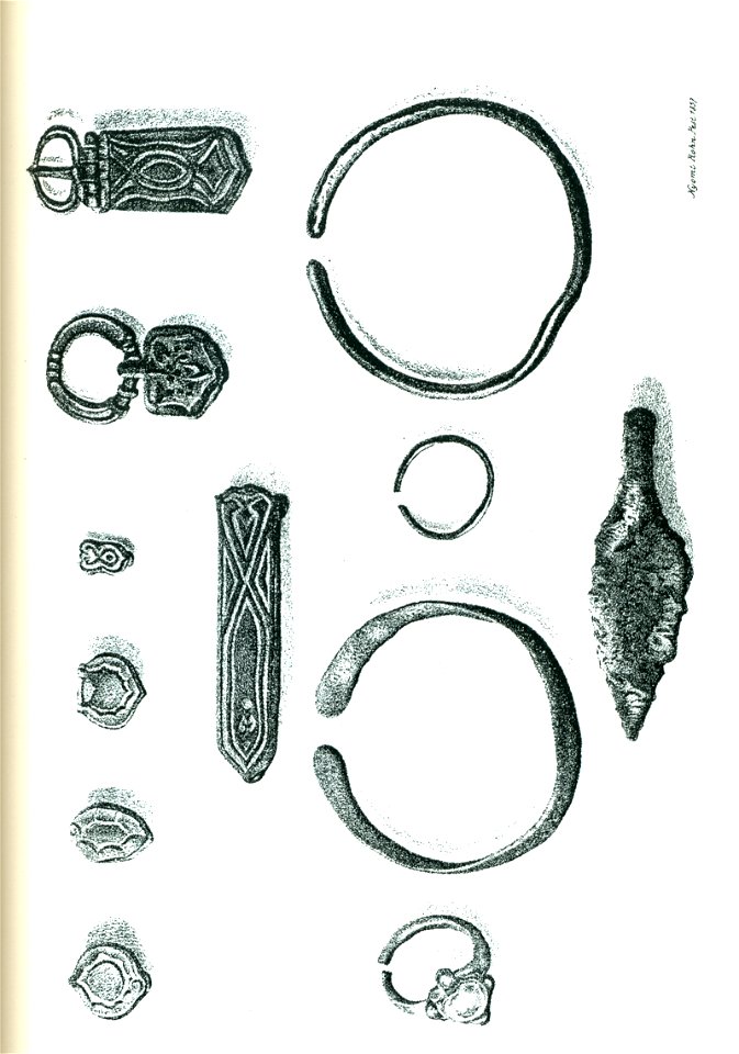 Arrow-head and other finds from Vereb