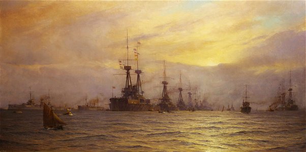 Arrival of the Fleet for the Coronation Review RMG BHC0653