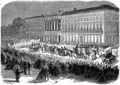 Arrivée du corps du roi Léopold Ier au Palais royal le 13 décembre 1865