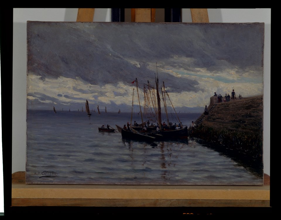 Arrivée des pêcheurs de sardines - Alfred Guillou - musée d'art et d'histoire de Saint-Brieuc, DOC 193