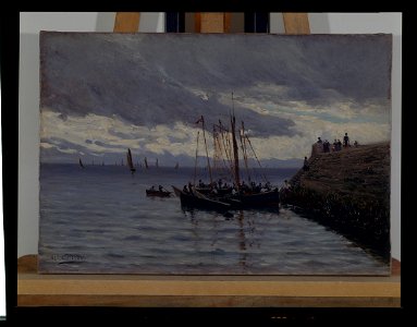 Arrivée des pêcheurs de sardines - Alfred Guillou - musée d'art et d'histoire de Saint-Brieuc, DOC 193