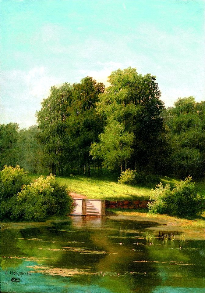 Arseny Meshchersky - An Overgrown Pond (1) - Free Stock Illustrations ...