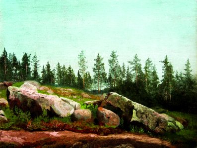 Arseny Meshchersky - Forest Landscape with Rocks