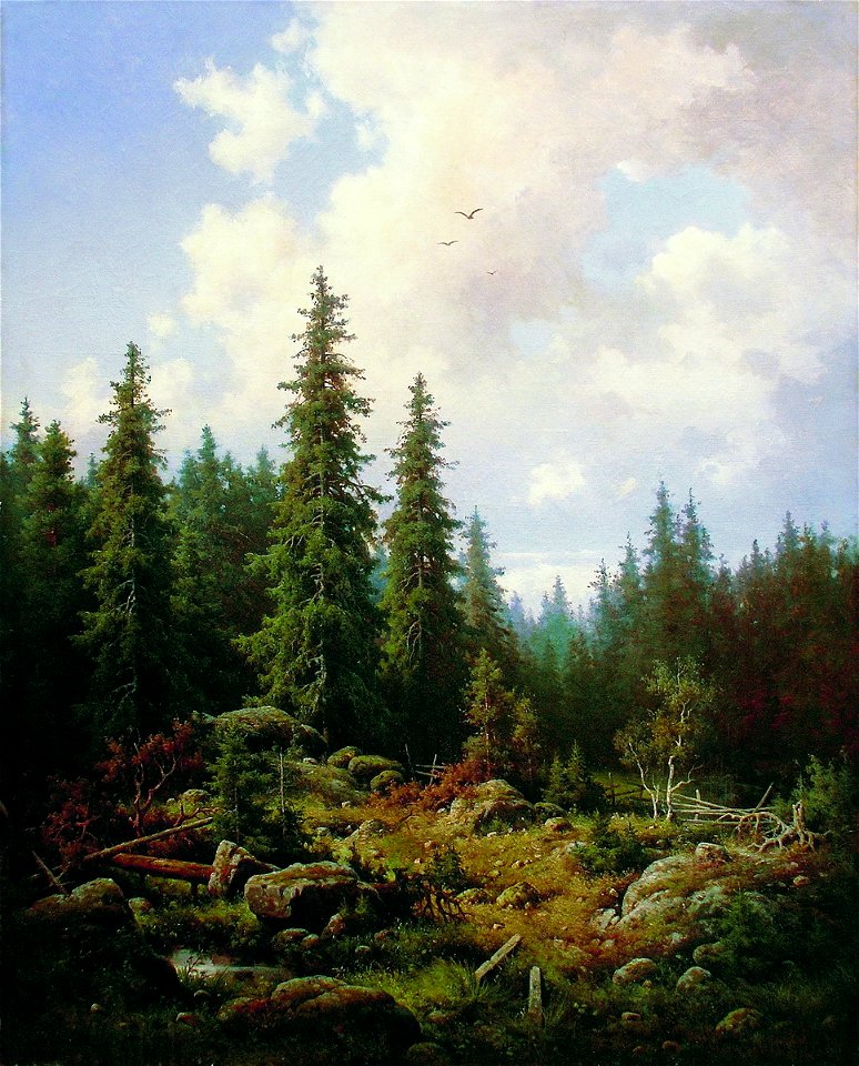 Arseny Meshchersky - Landscape with Fir Trees