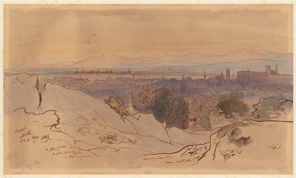 Arta, Greece, Edvard Lear, 1849