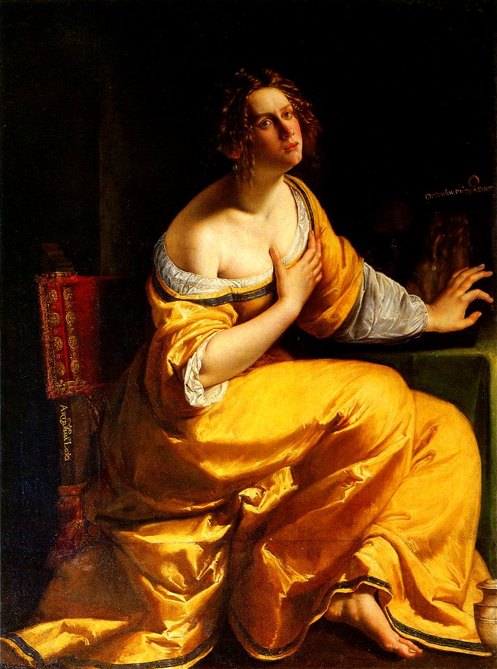 Artemisia Gentileschi Mary Magdalene Pitti Free Stock Illustrations